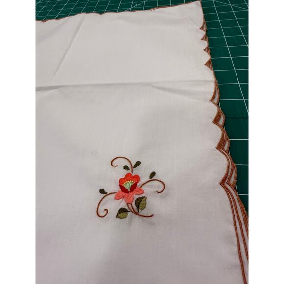 Vintage Scalloped Embroidered Napkins Set of 8 French Country Grandmillennial - Picture 6 of 12